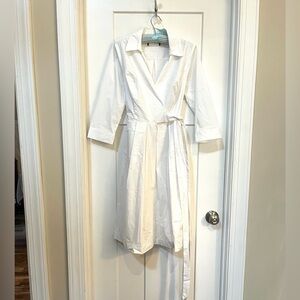 Ivanka Trump Classic White Belted Dress